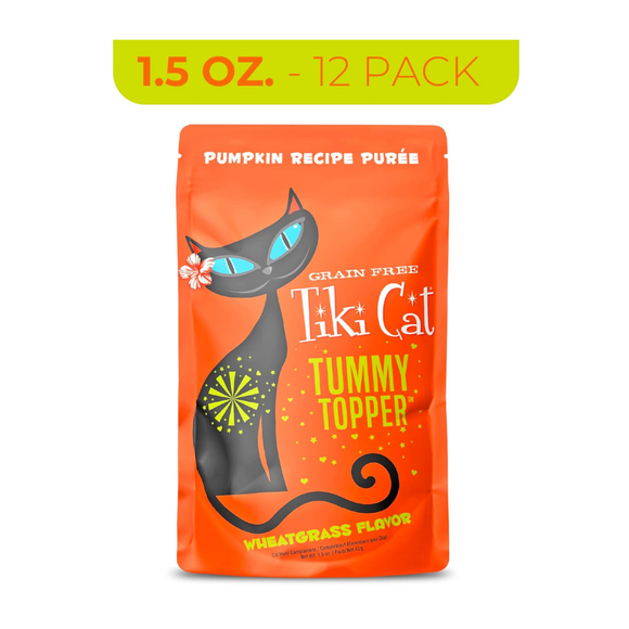Tiki Cat Tummy Topper Pumpking Recipe Puree Meal Topper for Cats (1.5 oz x 12 pouches) - Cat Food 6