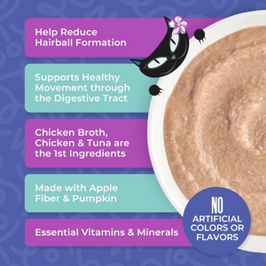 Tiki Cat Velvet Mousse Hairball Control Chicken & Tuna Recipe Wet Cat Food (2.8 oz x 12 pouches) - Cat Food 2