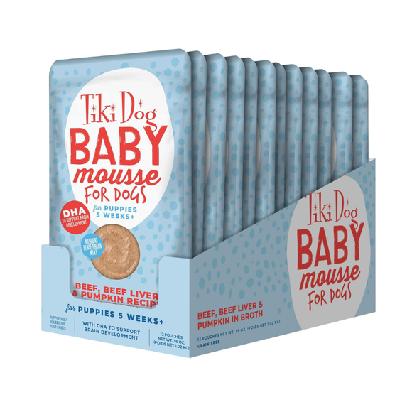 Tiki Dog Baby Mousse Wet Food for Dogs (3 oz x 12 pouches) - Dog Food 7