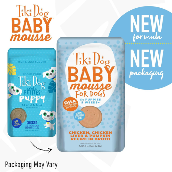Tiki Dog Baby Mousse Wet Food for Dogs (3 oz x 12 pouches) - Dog Food 3