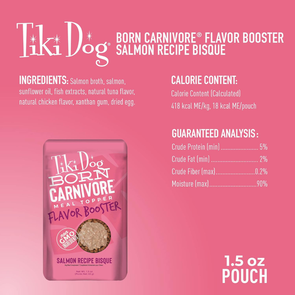 Tiki Dog Born Carnivore Flavor Booster Meal Tooper for Dogs (1.5 oz x 12 pouches) - Dog Food 14
