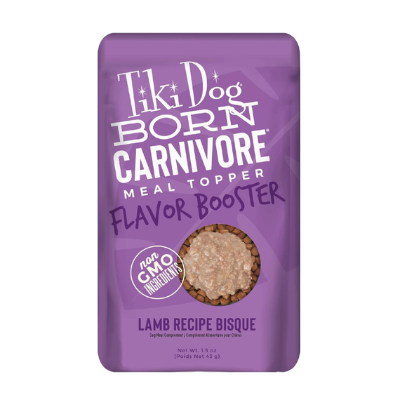 Tiki Dog Born Carnivore Flavor Booster Meal Tooper for Dogs (1.5 oz x 12 pouches) - Lamb - Dog Food 18