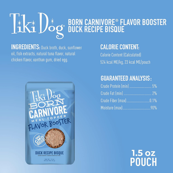 Tiki Dog Born Carnivore Flavor Booster Meal Tooper for Dogs (1.5 oz x 12 pouches) - Dog Food 6