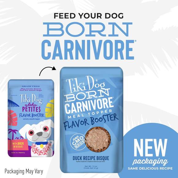 Tiki Dog Born Carnivore Flavor Booster Meal Tooper for Dogs (1.5 oz x 12 pouches) - Dog Food 3