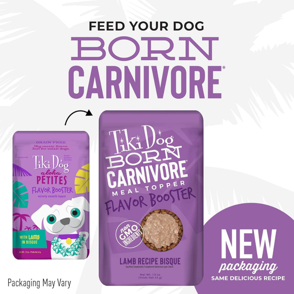 Tiki Dog Born Carnivore Flavor Booster Meal Tooper for Dogs (1.5 oz x 12 pouches) - Dog Food 19