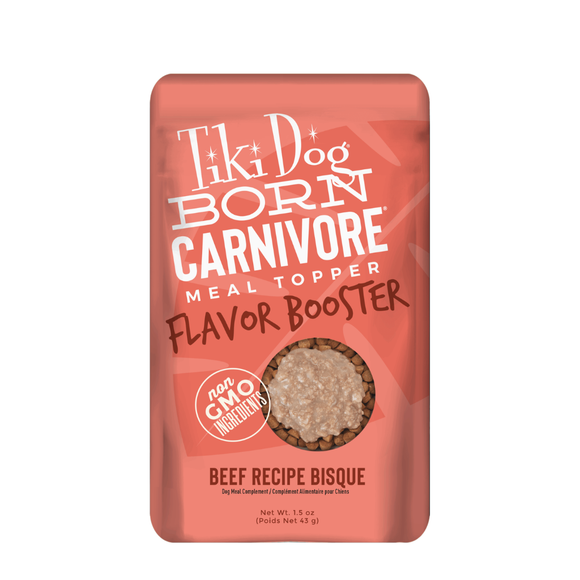 Tiki Dog Born Carnivore Flavor Booster Meal Tooper for Dogs (1.5 oz x 12 pouches) - Beef - Dog Food 33