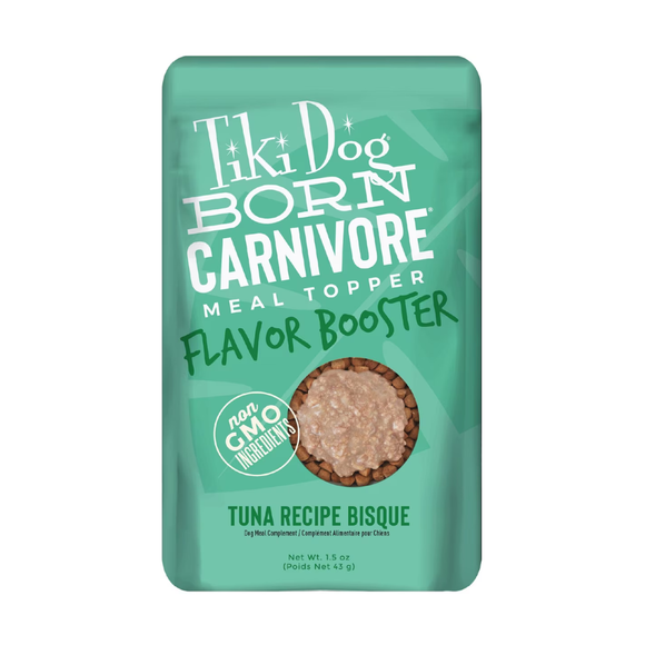 Tiki Dog Born Carnivore Flavor Booster Meal Tooper for Dogs (1.5 oz x 12 pouches) - Tuna - Dog Food 55