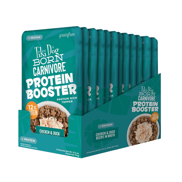 Tiki Dog Born Carnivore Protein Booster Food Topper for Dogs (2.1 oz x 12 pouches) - Dog Food 29