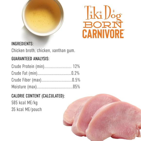 Tiki Dog Born Carnivore Protein Booster Food Topper for Dogs (2.1 oz x 12 pouches) - Dog Food 24