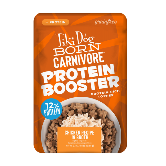 Tiki Dog Born Carnivore Protein Booster Food Topper for Dogs (2.1 oz x 12 pouches) - Chicken - Dog Food 20