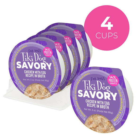Tiki Dog Savory Grain-Free Wet Dog Food, 3-oz, pack of 4 Dog Food.