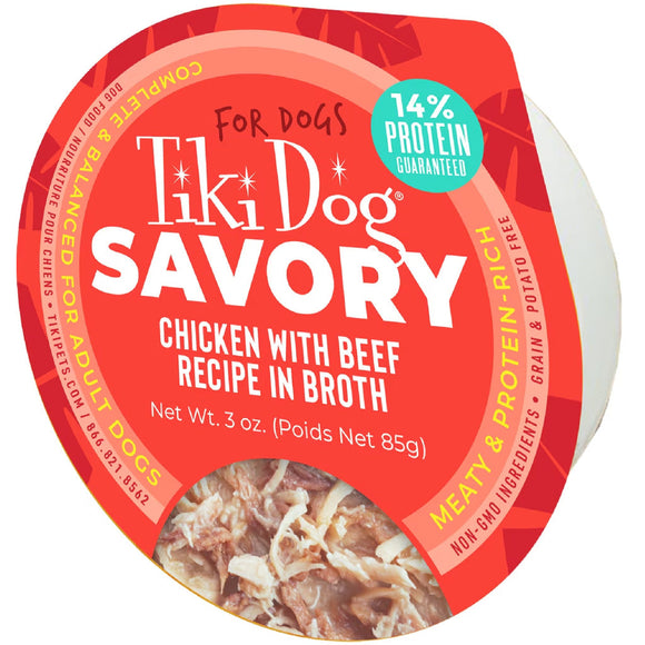 Tiki Dog Savory Grain-Free Wet Dog Food, 3-oz, pack of 4 Dog Food.