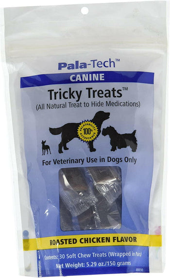 Tricky Treats with Mos Max roasted chicken flavor for dogs