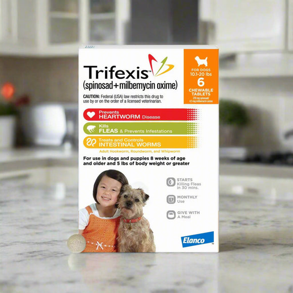 Trifexis Chewable Tablets for Dogs 10.1-20 lbs (Spinosad + Milbemycin Oxime)