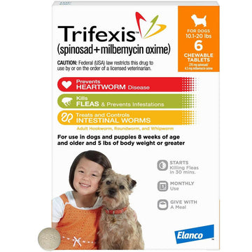 Trifexis Chewable Tablets for Dogs 10.1-20 lbs (Spinosad + Milbemycin Oxime)