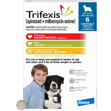 Trifexis Chewable Tablets for Dogs 40.1-60 lbs (Spinosad + Milbemycin Oxime)
