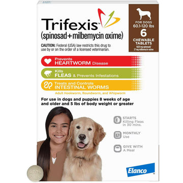 Trifexis Chewable Tablets for Dogs 60.1-120 lbs (Spinosad + Milbemycin Oxime)