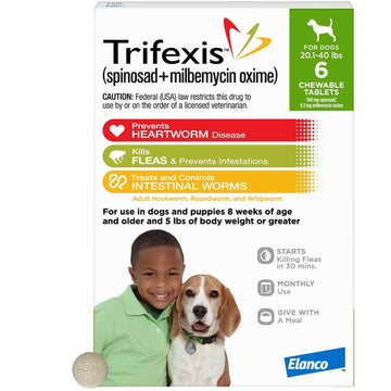 Trifexis Chewble Tablets for Dogs (Spinosad + Milbemycin Oxime) 20.1-40 lbs