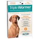 Triple Wormer Tablets for Medium and Large Dogs 25.1-200 lbs - 2 flavored chewables - Dog Health Care & Wellness 6