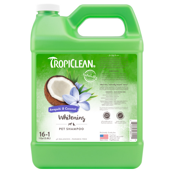Tropiclean Awapuhi & Coconut Whitening Shampoo for Pets - Gallon - Pet Grooming 9