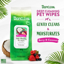 Tropiclean Deep Cleaning Berry & Coconut Deodorizing Pet Wipes (100 ct) - Pet & People Cleaning Supplies 9