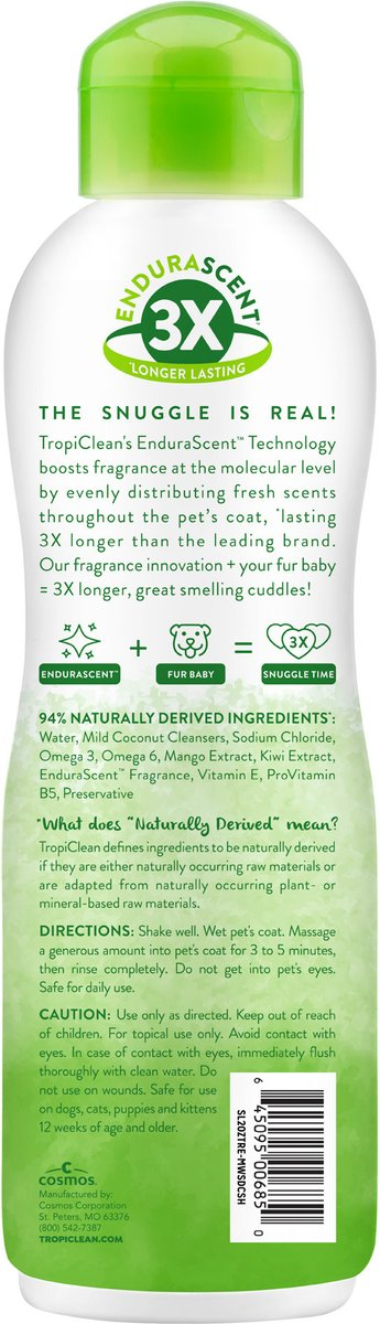 TropiClean EnduraScent Mango Kiwi Shampoo for Dogs & Cats (20 oz) - Shampoos & Conditioners 6