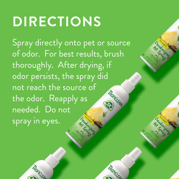 Tropiclean EnduraScent Pineapple Deodorizing Dog Spray 8-oz - Pet Grooming Supplies 7
