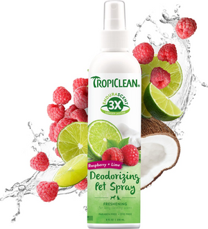 TropiClean EnduraScent Raspberry Lime Deodorizing Pet Spray For Dogs & Cats (8 oz) - Deodorizer Sprays 1