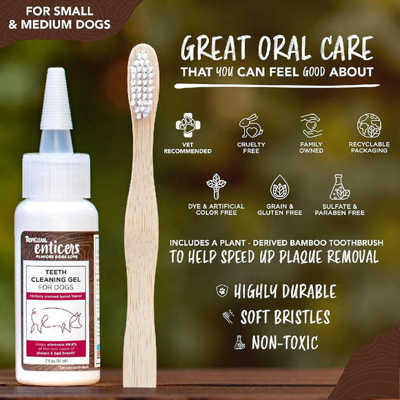 TropiClean Enticers Cleaning Gel & Toothbrush Hickory Bacon Flavor - Dog Dental Care 10