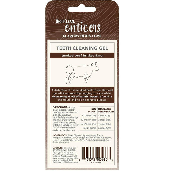 TropiClean Enticers Dental Cleaning Gel for Dogs Smoked Brisket Flavor - Dog Dental Care 13