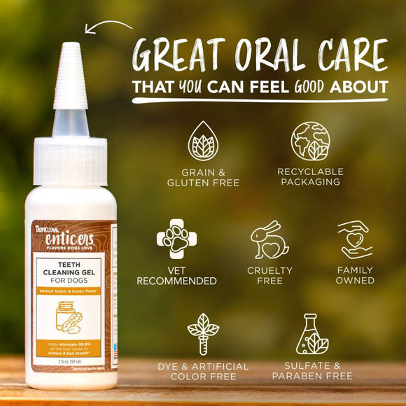 TropiClean Fresh Breath Enticers Peanut Butter & Honey Tartar Control Teeth Clean Gel For Dog (2 oz)