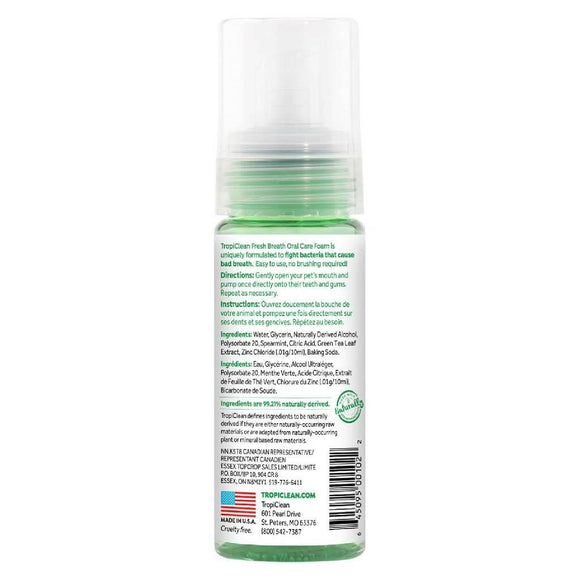 Tropiclean Fresh Breath Freshener Mint Foam For Pets (4.5 oz)