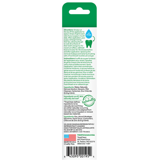 TropiClean Fresh Breath No Brushing Clean Teeth Dental & Oral Care Gel for Puppies (2-oz)