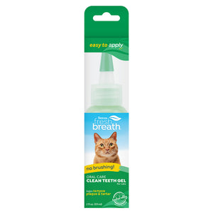 TropiClean Fresh Breath No Brushing Clean Teeth Dental & Oral Care Gel for Cats (2-oz)