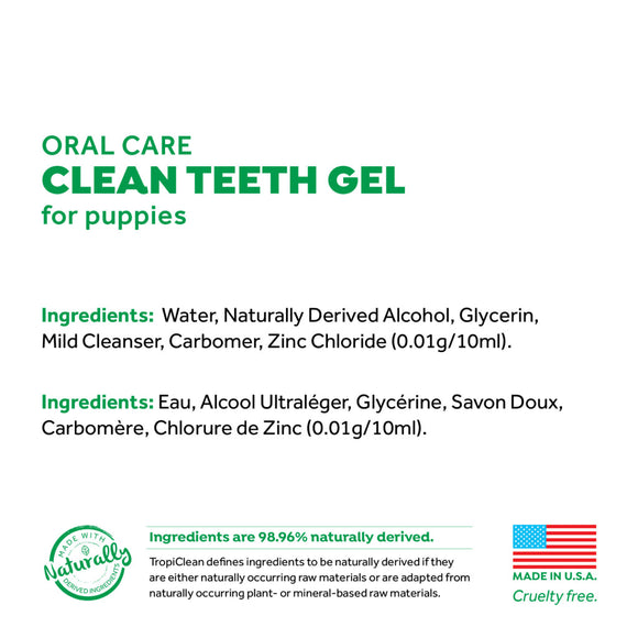 TropiClean Fresh Breath No Brushing Clean Teeth Dental & Oral Care Gel for Puppies (2-oz)