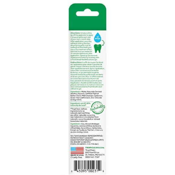 Tropiclean Fresh Breath Oral Gel Canine Peanut Butter (2 oz)
