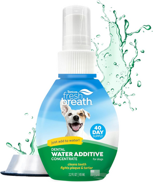 TropiClean Fresh Breath Oral Care Water Additive for Dogs (2.2 oz) - Pet Oral Care Supplies 1