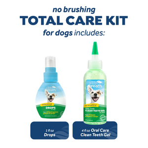 TropiClean Fresh Breath No Brushing Total Care Clean Teeth & Oral Care Gel Kit- 4oz