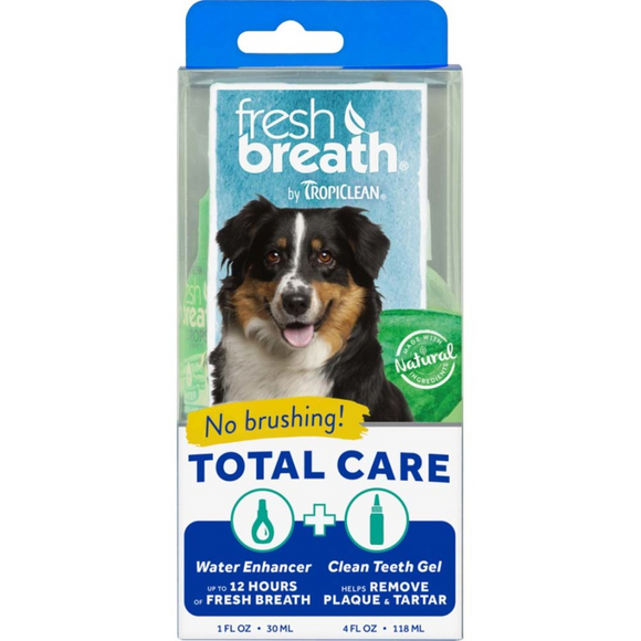 TropiClean Fresh Breath Total Care Oral Gel Kit for Dogs - All Dog Dental Care 1