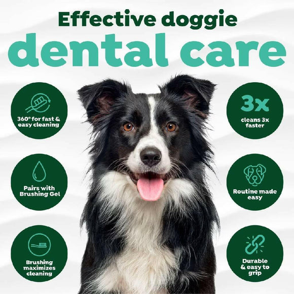 TropiClean Fresh Breath Triple Flex Toothbrush for Large Dogs - Dog Dental Care 2