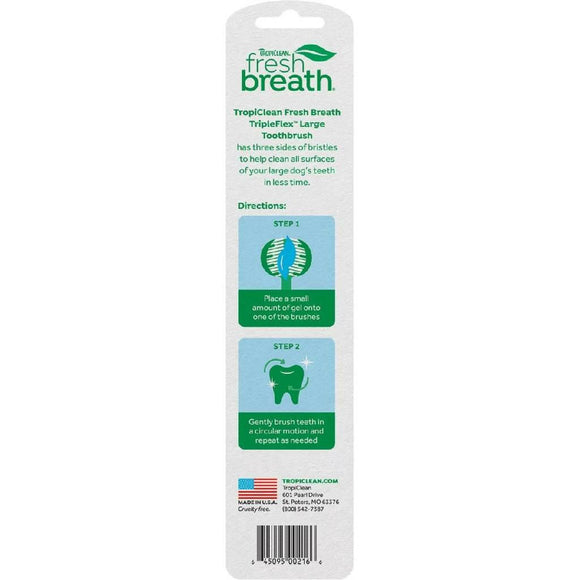 TropiClean Fresh Breath Triple Flex Toothbrush for Large Dogs - Dog Dental Care 3