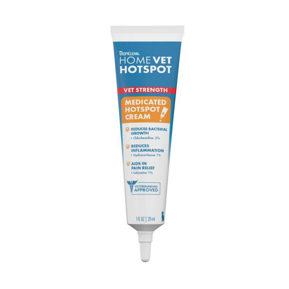 TropiClean HomeVet Hot Spot Skin Relief Cream for Dogs - 1 fl oz