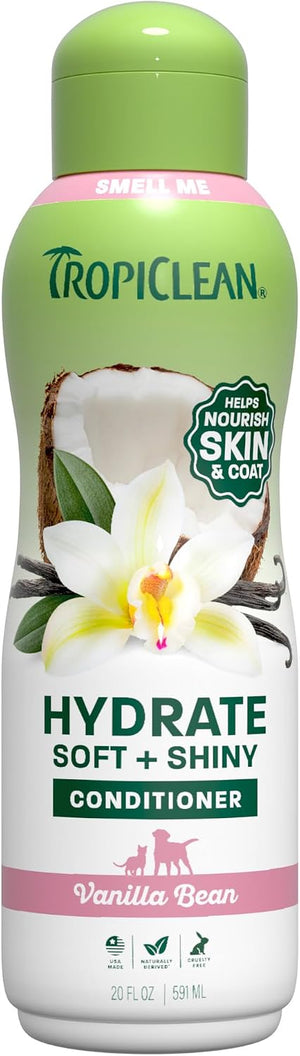 Tropiclean Hydrate Soft & Shiny Conditioner for Pets Vanilla Bean Scent (20 oz) - Pet Grooming 1