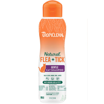 TropiClean Natural Flea + Tick Cat Shampoo (12 oz)
