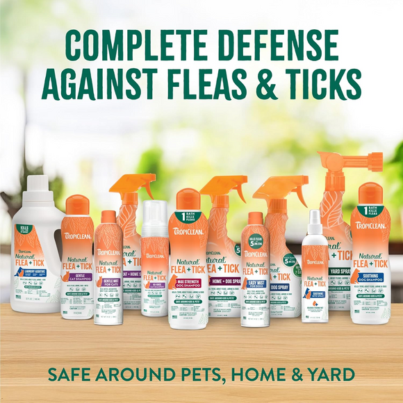 TropiClean Natural Flea + Tick Cat Shampoo (12 oz) - Cat Flea Shampoos & Sprays 5