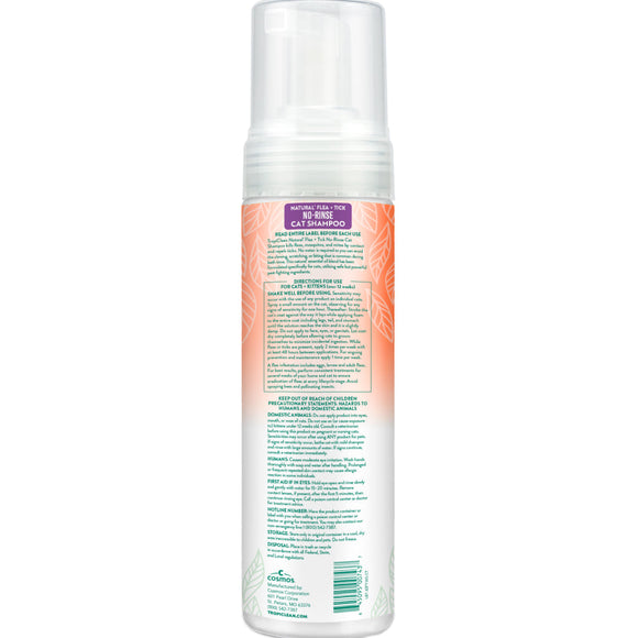 TropiClean Natural Flea & Tick No Rinse Shampoo for Cats (7.4 oz)
