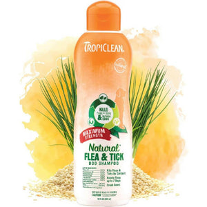 Tropiclean Natural Flea & Tick Shampoo Maximum Strength For Dogs 20 oz - Dog Flea Shampoos & Sprays 1