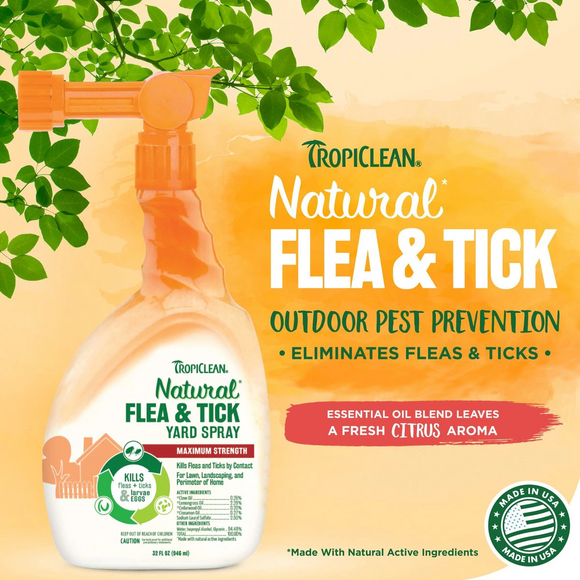 Tropiclean Natural Flea & Tick Yard Spray (32 oz) - Pet Flea & Tick Control 2