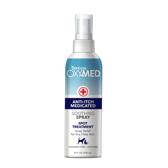 Tropiclean Oxy-Med Medicated Anti Itch Spray For Dogs & Cats (8 oz) - Treatments 1