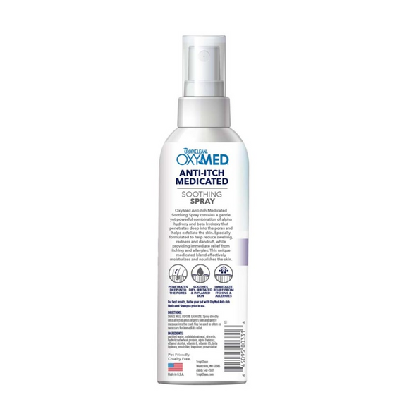Tropiclean Oxy-Med Medicated Anti Itch Spray For Dogs & Cats (8 oz) - Treatments 2